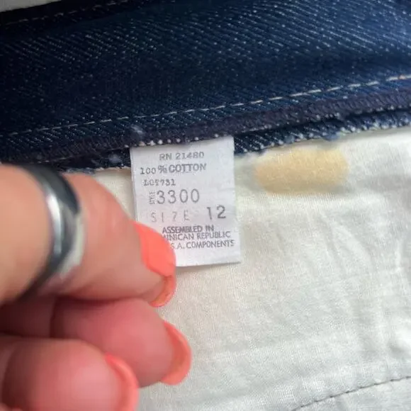 80s Oscar De La Renta High Rise Straight Leg Jeans Deadstock NWT 26"x37.5" - Picture 6 of 9